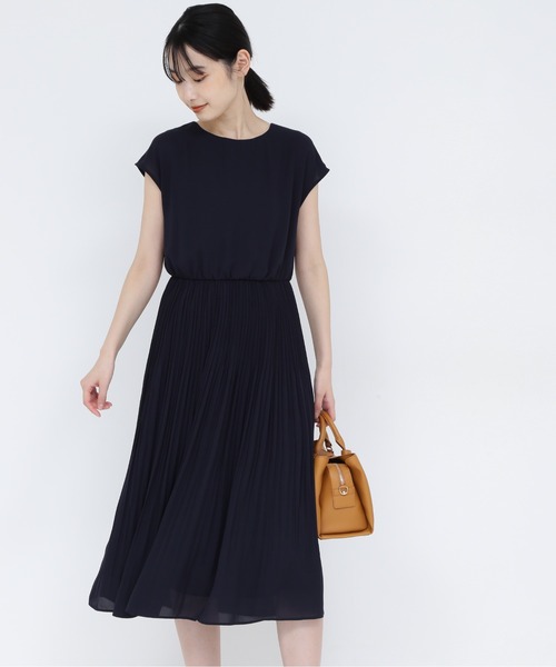 「NATURAL BEAUTY BASIC」 半袖ワンピース MEDIUM ネイビー レディース_画像7