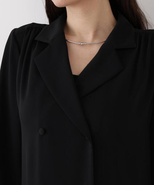 PINKY&DIANNE ブラックダブルボタンシャツ 38 PINKY&DIANNE（ピンキー アンド ダイアン） ブラウス シャツ ダブル