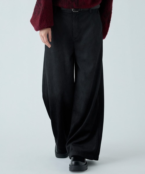 FOLLコーデュロイ スラックス ワイドパンツ VELNUS ワイドパンツ スラックス 「VELNUS」Gradient design wide