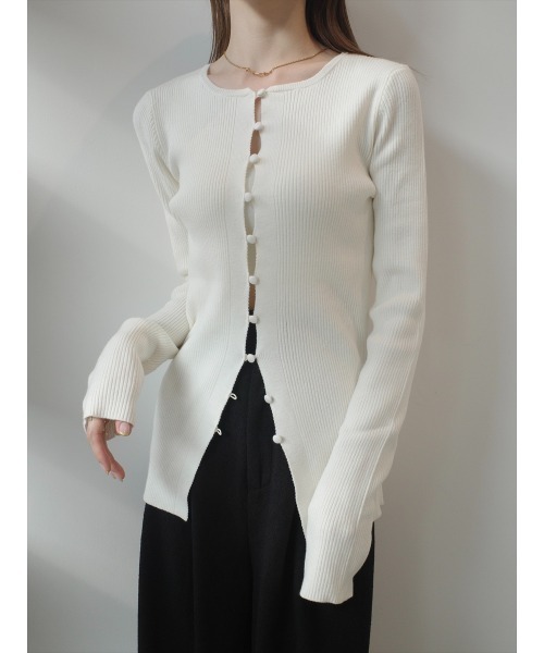 arte アイボリー カーディガン　ニット　セーター amel（エイメル） ニット セーター ボタンラインニットカーディガン