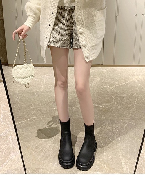 「Futier land」 ショートブーツ 37 カーキ レディース_画像3