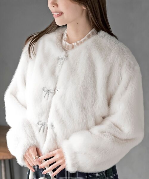 r・p・s（アールピーエス） ジャケット ノーカラージャケット リボン釦