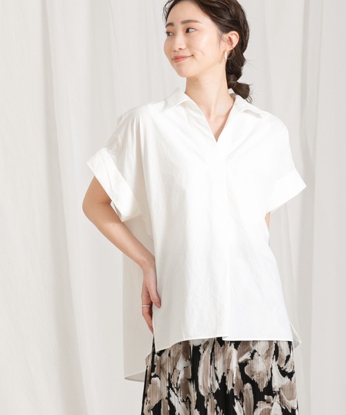 「Gready Brilliant」 「AuieF」半袖シャツ 38 オフホワイト レディース_画像3