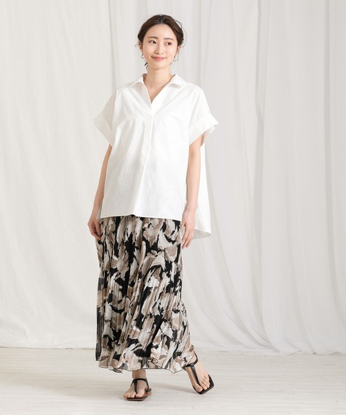 「Gready Brilliant」 「AuieF」半袖シャツ 38 オフホワイト レディース_画像4