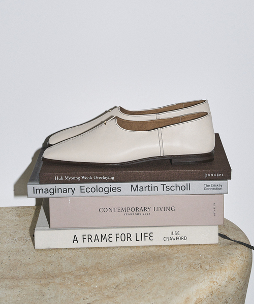 美品　Le talon ルタロンフラットパンプス　GRISE 22.5 Le Talon GRISE（ル タロン グリーズ） シューズ GRISEレザースクエア