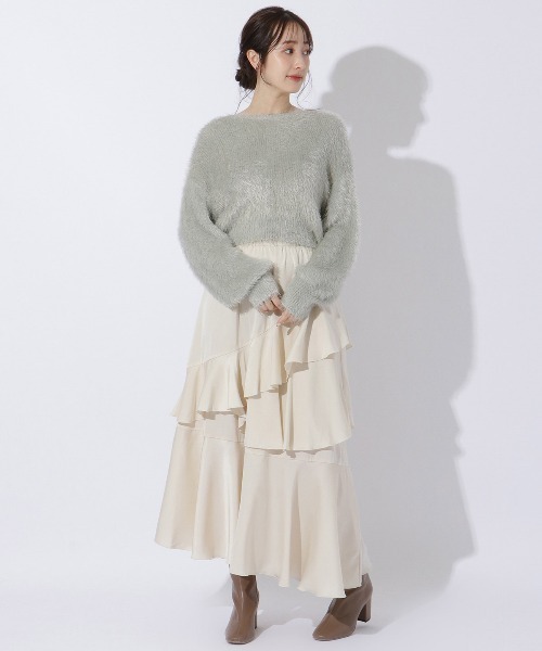 「WILLSELECTION」 長袖ニット MEDIUM ライトグレー レディース_画像3