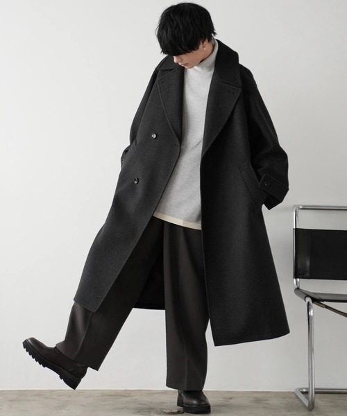 「WYM LIDNM」 チェスターコート S ダークグレー メンズ_画像6