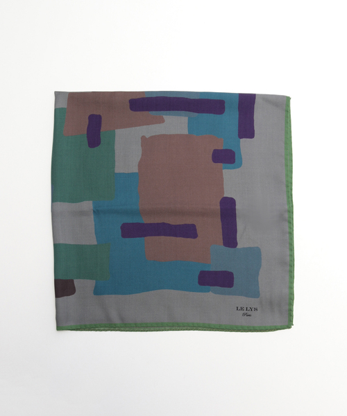 エディフィス（EDIFICE）/LE LYS（ルリス） Wool Silk Carre’90GEOMETRIC EDIFICE（エディフィス） スカーフ バンダナ LE LYS（ルリス） Wool