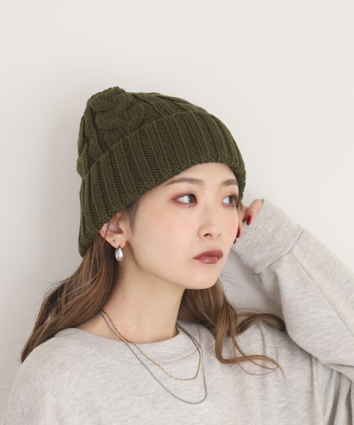 OZONE COMMUNITY ニットキャップ レディース THE Yon ニット帽 ニットキャップ 畦編みフライトニットキャップ