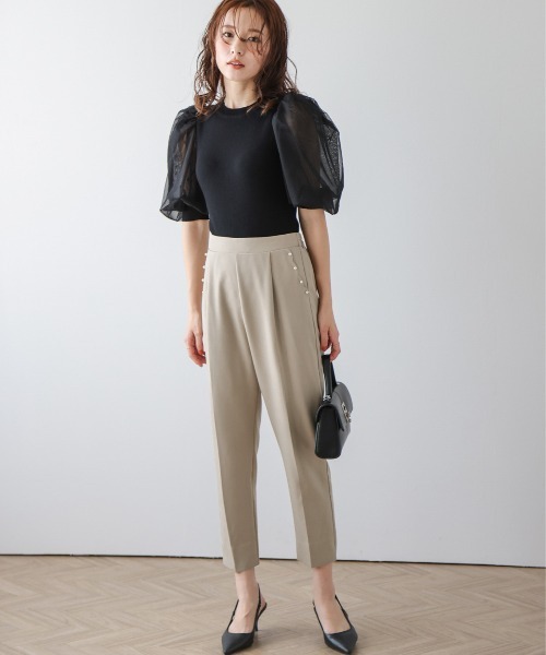 「La-gemme」 クロップドパンツ M ネイビー レディース_画像9