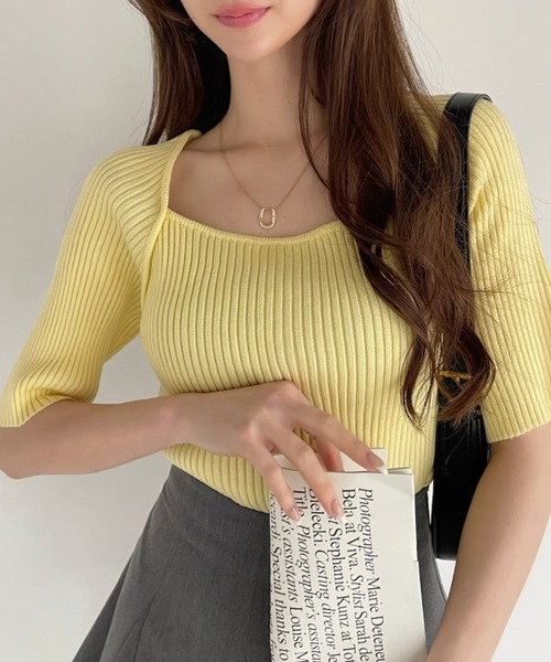 「Ada.」 半袖ニット FREE ブラック レディース_画像2