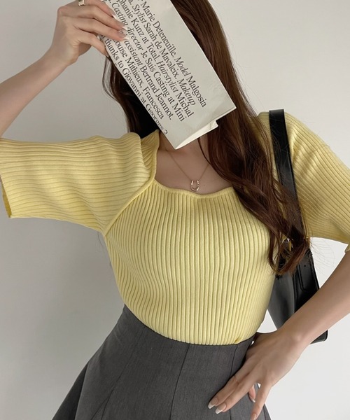 「Ada.」 半袖ニット FREE ブラック レディース_画像3