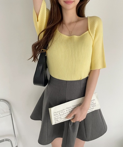 「Ada.」 半袖ニット FREE ブラック レディース_画像6