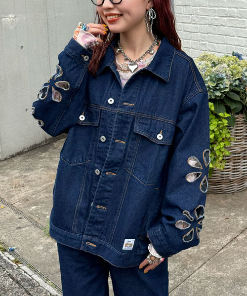 「HELLO.SANFRANCISCO」 デニムジャケット ONE SIZE サックスブルー レディース_画像2