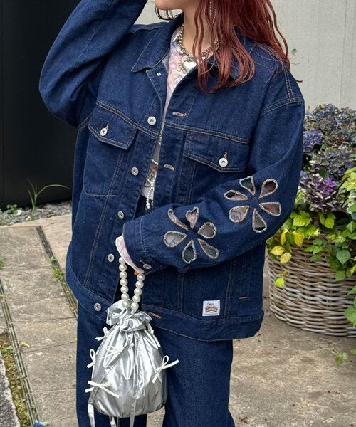 「HELLO.SANFRANCISCO」 デニムジャケット ONE SIZE サックスブルー レディース_画像3