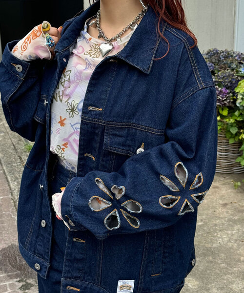 「HELLO.SANFRANCISCO」 デニムジャケット ONE SIZE サックスブルー レディース_画像4