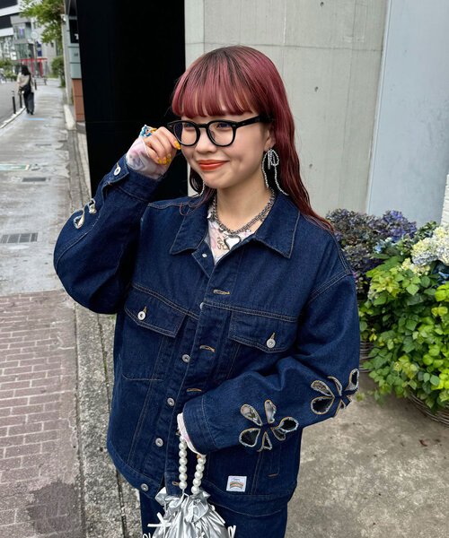 「HELLO.SANFRANCISCO」 デニムジャケット ONE SIZE サックスブルー レディース_画像5