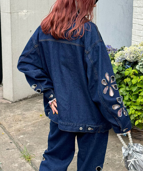 「HELLO.SANFRANCISCO」 デニムジャケット ONE SIZE サックスブルー レディース_画像6