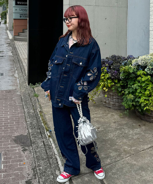 「HELLO.SANFRANCISCO」 デニムジャケット ONE SIZE サックスブルー レディース_画像7