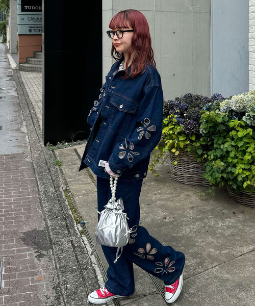 「HELLO.SANFRANCISCO」 デニムジャケット ONE SIZE サックスブルー レディース_画像8
