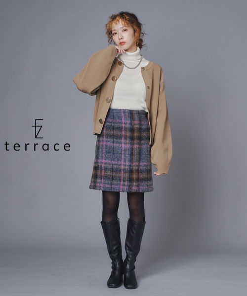 terrace スカート シャギーチェックミニスカート : ZOZOTOWN Yahoo!店