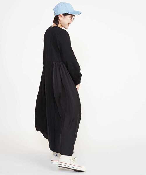 「CONVERSE TOKYO」 ドッキングワンピース - ブラック レディース_画像4