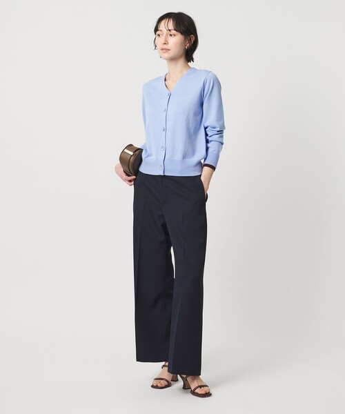 ワイドパンツ スラックス パンツ ギャバジン パンツ レディースの画像