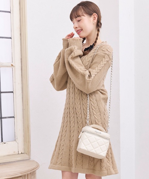 「titty&Co. PETIT」 ニットワンピース FREE ブラウン レディース_画像5