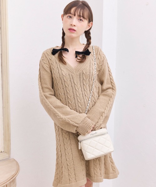 「titty&Co. PETIT」 ニットワンピース FREE ブラウン レディース_画像6