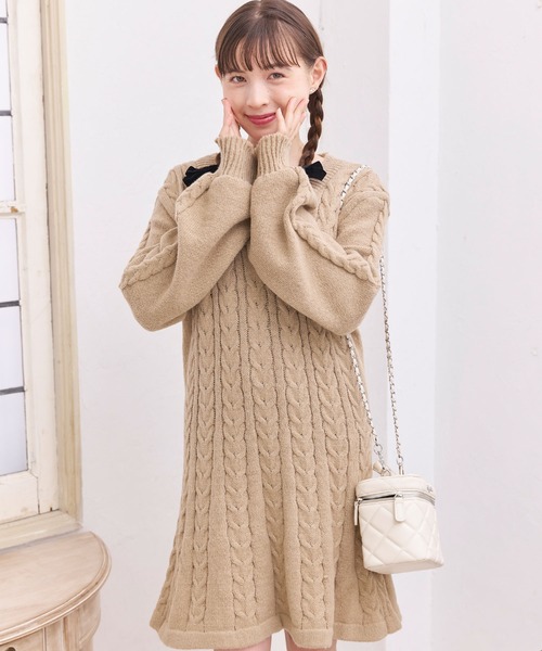 「titty&Co. PETIT」 ニットワンピース FREE ブラウン レディース_画像7