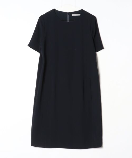 theory luxe ワンピース 濃紺 半袖 フレア 40 theory luxe（セオリーリュクス） 半袖ワンピース 40 ネイビー