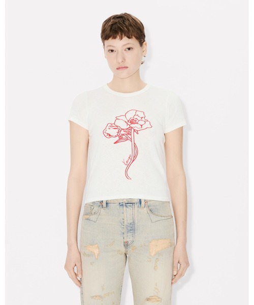 tシャツ 'KENZO Archive Rose' アウトライン Tシャツ イン コットン レディースの画像