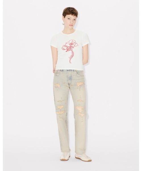 tシャツ 'KENZO Archive Rose' アウトライン Tシャツ イン コットン レディースの画像