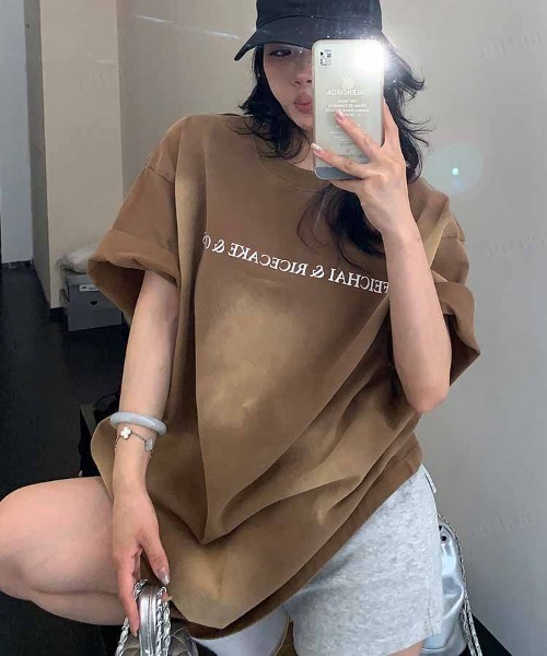 Dalfwin（ダールフィン） tシャツ 半袖 韓国ファッション FEICHAI英字