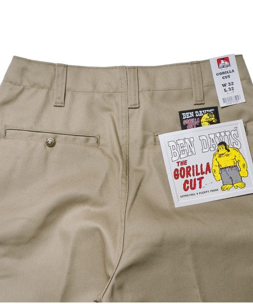 「BEN DAVIS」 チノパンツ 34W 32L カーキ メンズ_画像4