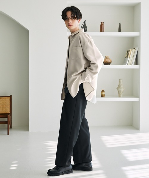 「MONO-MART」 長袖シャツ M ベージュ メンズ_画像7