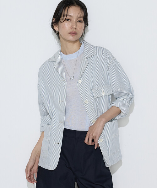 COMME CA Wardrobe コート アウター ヒッコリー カバーオール