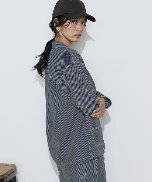 COMME CA Wardrobe コート アウター ヒッコリー カバーオール