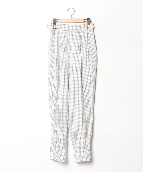 極美品 TOGA PULLA コットンツイルチェックパンツ マルチカラー TOGA PULLA（トーガ プルラ） チェック柄パンツ 1 ホワイト レディース
