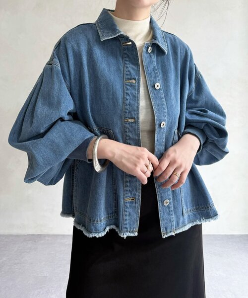 「BEARDSLEY」 ジーンズ上衣 0 青味 レディース