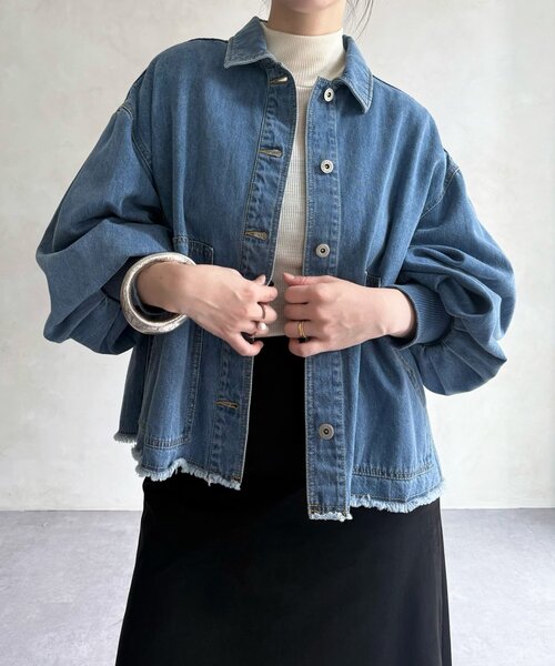 「BEARDSLEY」 ジーンズ上衣 0 青味 レディース