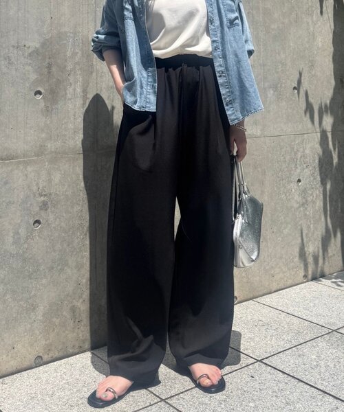 パンツ 「高身長さん安心の丈感」ツイルカーブパンツ レディースの画像