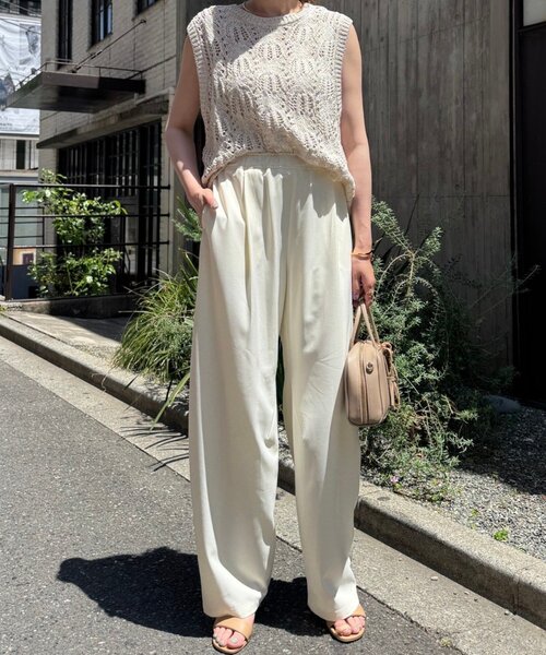 パンツ 「高身長さん安心の丈感」ツイルカーブパンツ レディースの画像