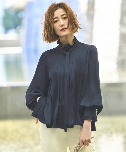 「RUIRUE BOUTIQUE」 長袖ブラウス S ネイビー レディース_画像3