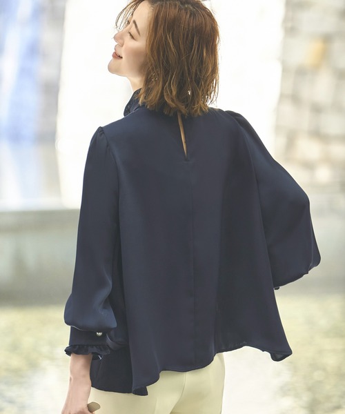 「RUIRUE BOUTIQUE」 長袖ブラウス S ネイビー レディース_画像5