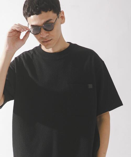 サバサッカーTシャツ　ブラック　L URBAN RESEARCH Sonny Label tシャツ カットシアサッカーショート