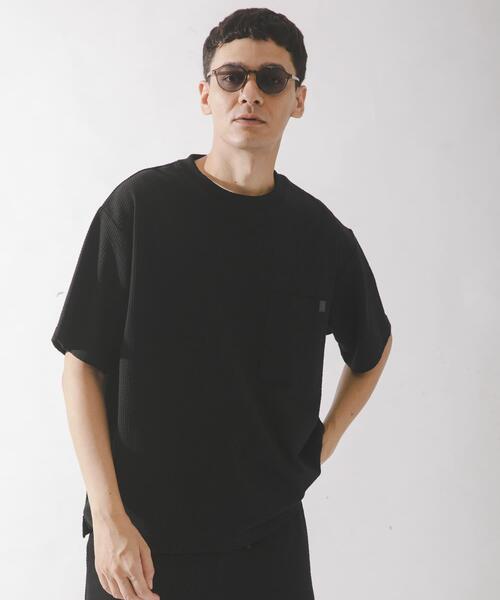 サバサッカーTシャツ　ブラック　L URBAN RESEARCH Sonny Label tシャツ カットシアサッカーショート