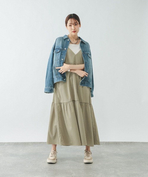 「GLOBAL WORK」 キャミソールワンピース LARGE スカイブルー レディース_画像5