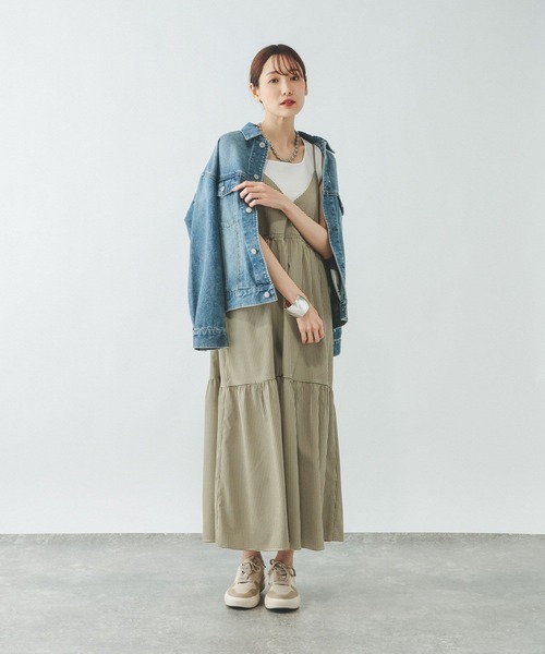 「GLOBAL WORK」 キャミソールワンピース LARGE スカイブルー レディース_画像6