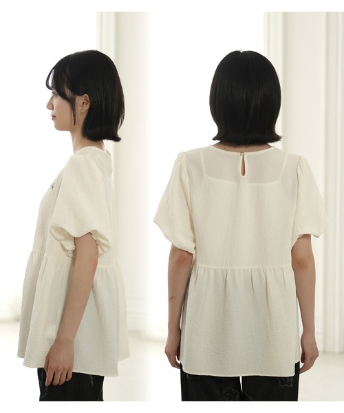 新作新品 MARY QUANT マリークヮント 半袖 ペプラムチュニック黒M MARY QUANT（マリークヮント） ブラウス シャツ 半袖 マリークワント